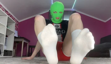 A Guy Shows His Legs and Plays with His Dick After a Walk