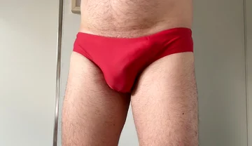 Red Speedo Filled with My Cum