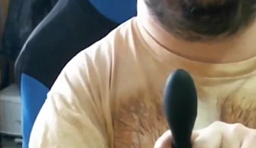 Disabled Person Trains His Mouth Before a Blowjob