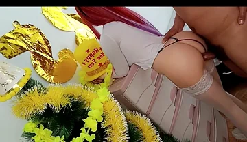 357 Delicious Big-assed Girl Fulfills My Birthday Fantasy and Fills Her Tight Vagina with Sperm