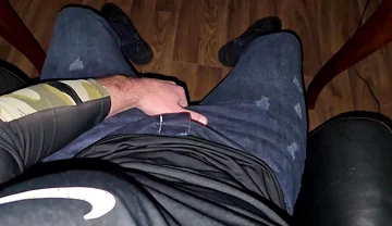 German Voice Growls From Boss Chair - Cock Throbbing, Red Boxer, Cum Explodes