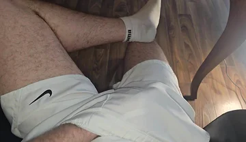 White Outfit Jerk off! Hot Stepdaddy Hardens Thick Cock & Makes It Cum