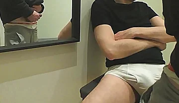 Amateur Boy Pees a Few Drops on His Flatmate's White Briefs