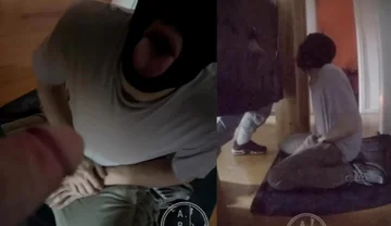 Amateur Boy Ordered to Get on His Knees, Blindfolded, and Pissed in His Mouth Through a Gloryhole