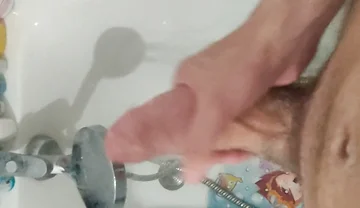 Jerking off a Big, Thick Cock in the Shower