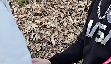 Outdoor Sex in the Woods with My Gay Slut - He Sucked Me Before Taking My Dick Bareback