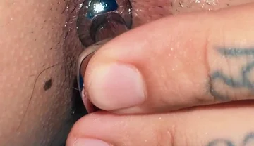 Giant Demon Lets Himself Be Watched by Tiny Human as He Plays with His Ass