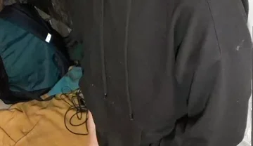 I Masturbate in Sweatpants, a Black Sweatshirt and Nike Sneakers