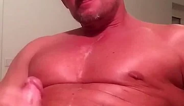Self Facial Horny as Hell, Hard Like a Rock and a Fountain Straight to My Face