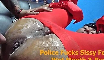 Police Fucks Sissy Femboy Wet Mouth & Bussy For Halloween