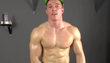 Handsome Muscle Boy Larry Mccormick Flexing And Wanking