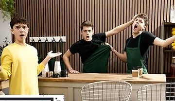 Men - Sam Ledger Wants A Coffee But Ends Up Taking Joey Millss Cock In His Mouth