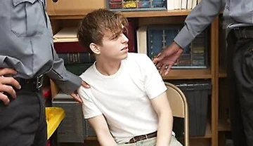 Teen 18+ Thief Zach Brenton Gets Barebacked By Black & Latino Officers With Massive Dicks