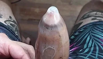 Cum in a Condom