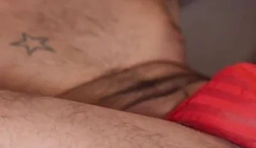 Bareback Breeding Hairy Muscle Hunk in Red Thong