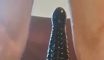 Extreme Solo Toy Session Close up Big Dildo