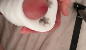 Big Dick Destroys Fleshlight & Fills It with Cum