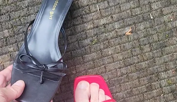 Cumming in Heels Outside Again!