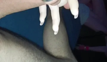 French Manicure Very Cute Handjob Performed by My Sex Doll Cindy