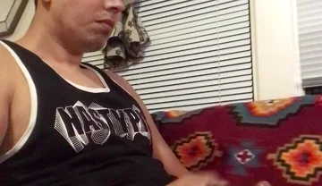 Solo Hot Gay Twink in Black Tank Cumshot