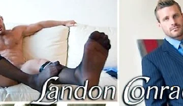 Hunk Landon Conrad Strokes His Cock While Stripping Off His Clothes