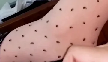 Dani Moaning in Pretty Patterned Pantyhose and High Heels