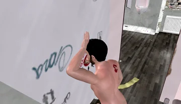 Animated 3D Gay Porn - Handsome Man Sucking Dick Through Glory Hole in Men's Toilet