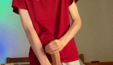 Skinny 55kg Guy Playing with His 23cm Heavy Meat