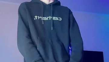 Skinny Boy Holding Back a Huge Cumshot Until It Hurts
