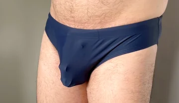 New Blue Speedo and Chastity Cage