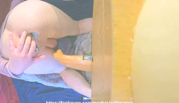 Buttgum Lube and Big Dildo Fist Inside Femboy Ass