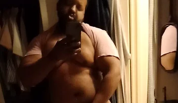 Brown Stepdaddy Soaps up Cock and Nuts on the Floor