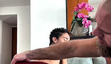 Feet, Big White Cock, Raw Sex and Size Differences with a Sexy Russian Bear