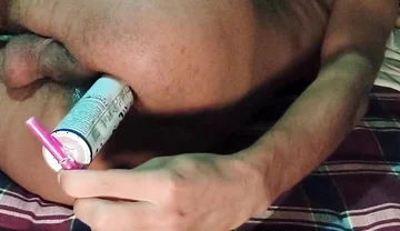 Gay Huge Ass Gape with Homemade Dildo