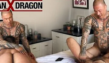 Inked Asian Damian Dragon Satisfied In Trip Richards Asshole