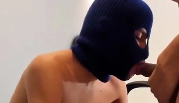 Submissive Twink Gets Throat Fucked by Male Neighbor at Home