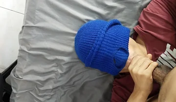 Latin Twink Kneels and Swallows Everything From Muscular Gym Male