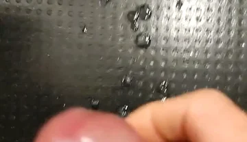 Moaning as I Squirt My White, and Thick Cum All Over the Floor with My Thick, Shaved, Cock