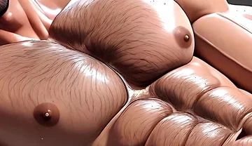 Dominant Stepdaddy Reclined and Stroking Sensually. Salt and Pepper Hairy Chest