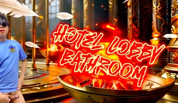 A Cock Lover Guy Sucks a Stranger’s Cock in Hotel Lobby Bathroom