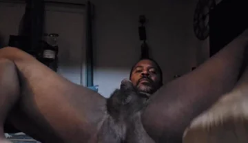 Presenting My Ass and Stroking My Big Black Cock