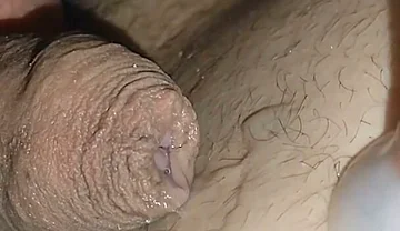 Intense Shot of Cum Coming Out of the Navel