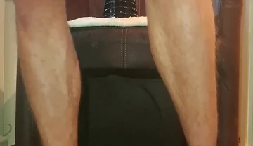 Hot Gay Noface Twink X Rides His Piramid Dildo and Loves It