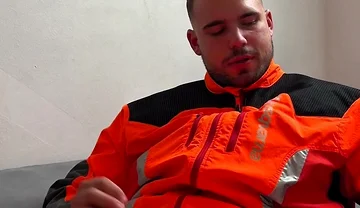 Tyler Blake Hivis Workwear, Muscle Flex, Dildo Play, Jerking off in Gear.