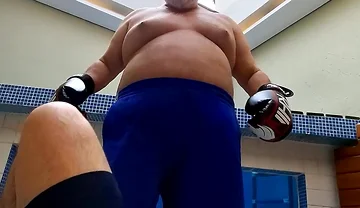 POV Stepdaddy Boss Boxer Training Session