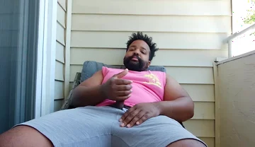 BBC Stepdaddy Gets High and Strokes Himself to Nut on Balcony