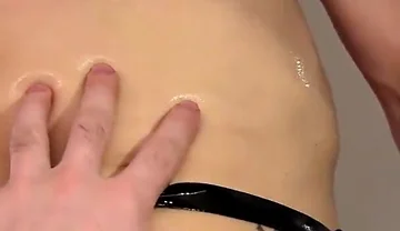 Oil-slick Twink Yields in Deepthroat Cock Worship