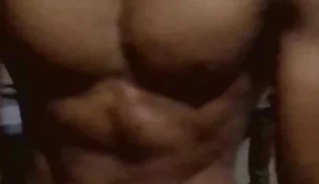 Showing His Abs and Core Area