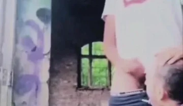 A Dude Is Jerking off in an Urban Exploration Setting and Gets Caught by a Blowjob Artist.