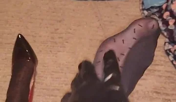 Teasing My Pattern Black Pantyhose